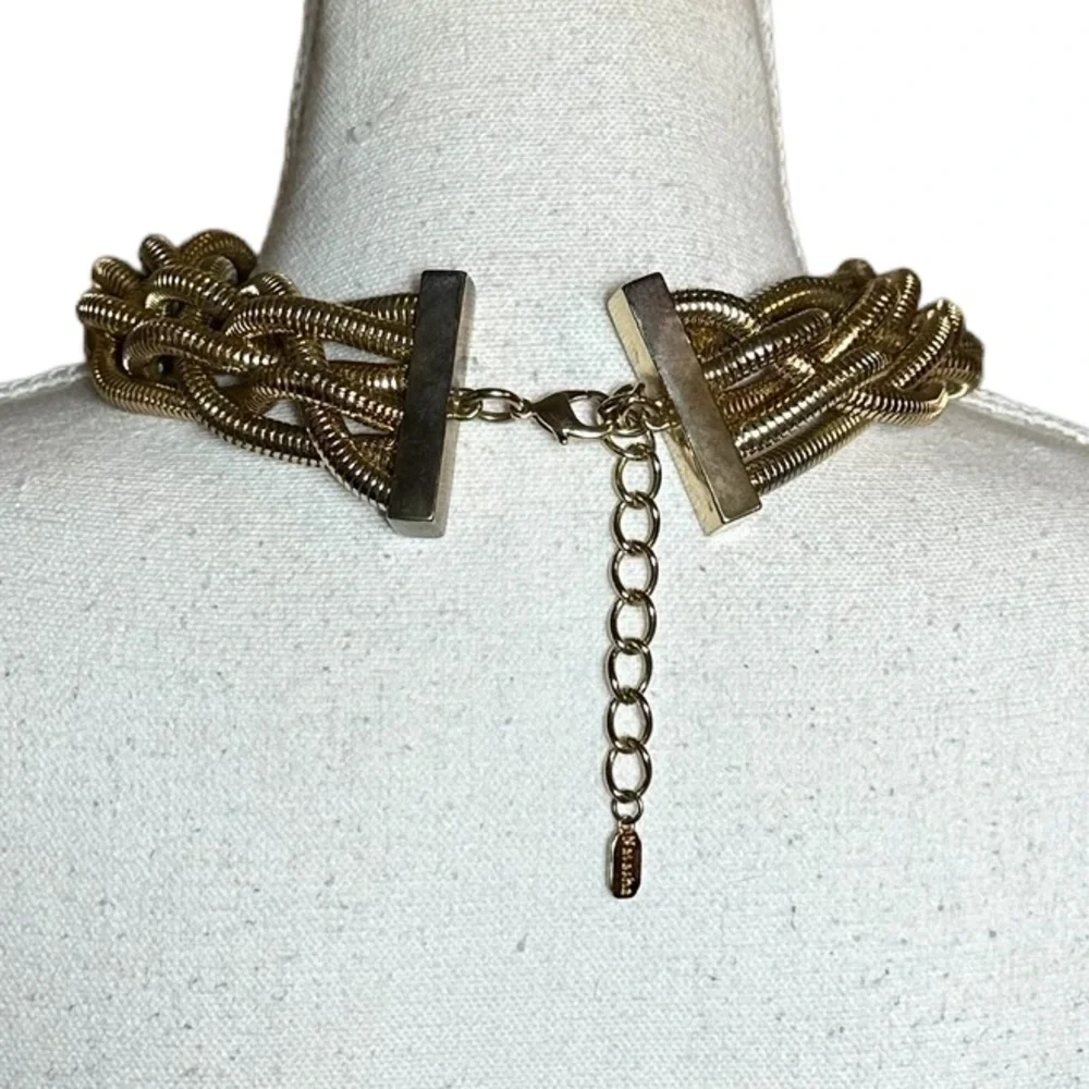 NATASHA: Vintage Necklace Gold Snake Chain Knot Collar Chunky Statement Piece